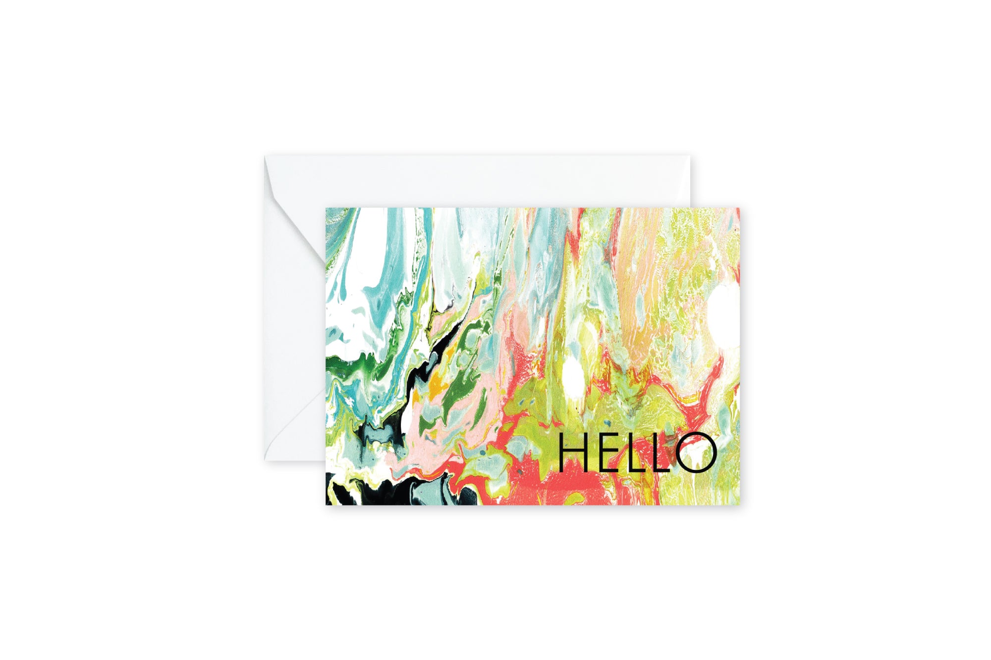 HELLO Wild Marble Notecards