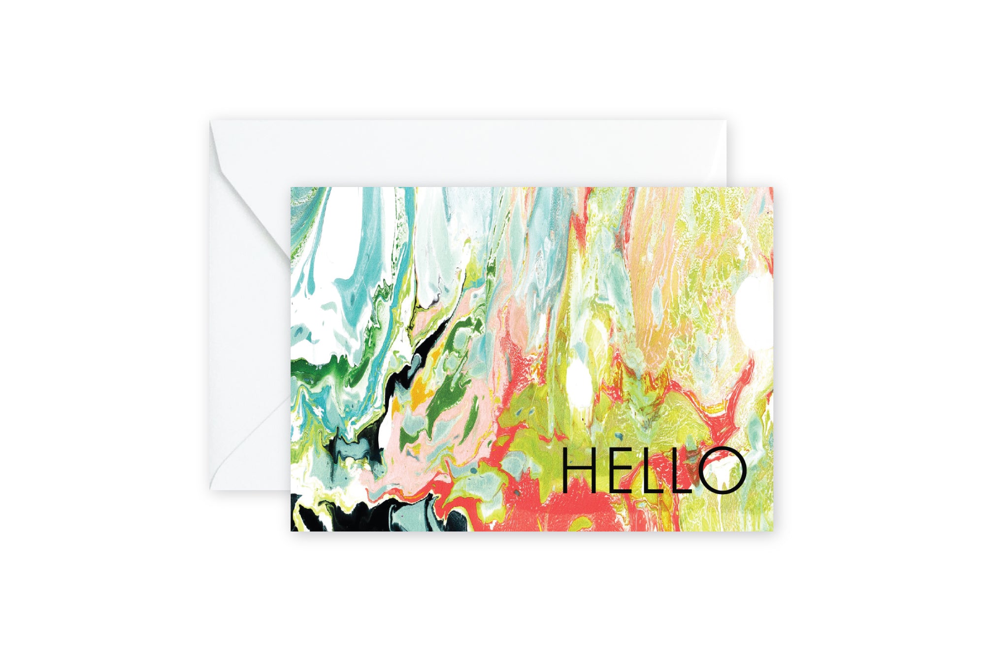 HELLO Wild Marble Notecards