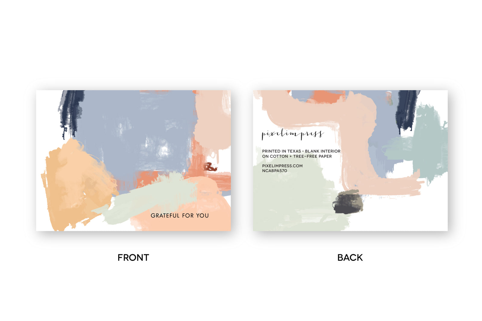 Pastel Abstract I GRATITUDE Notecards