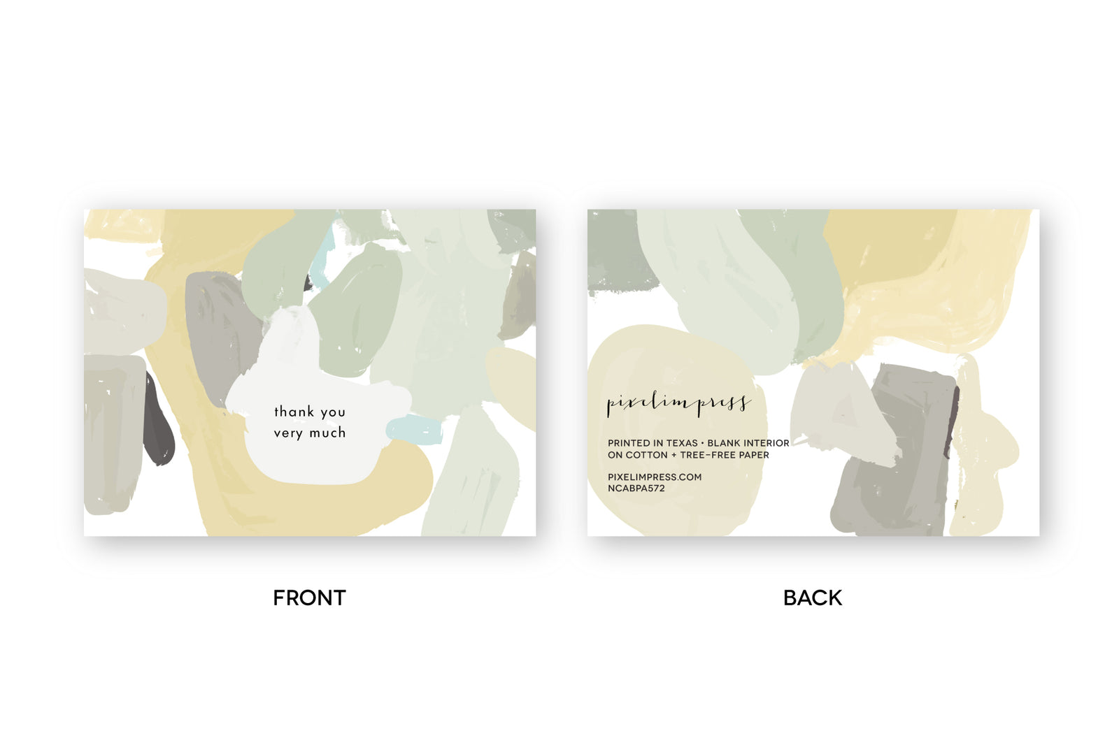 Abstract III THANK YOU Neutral Notecards