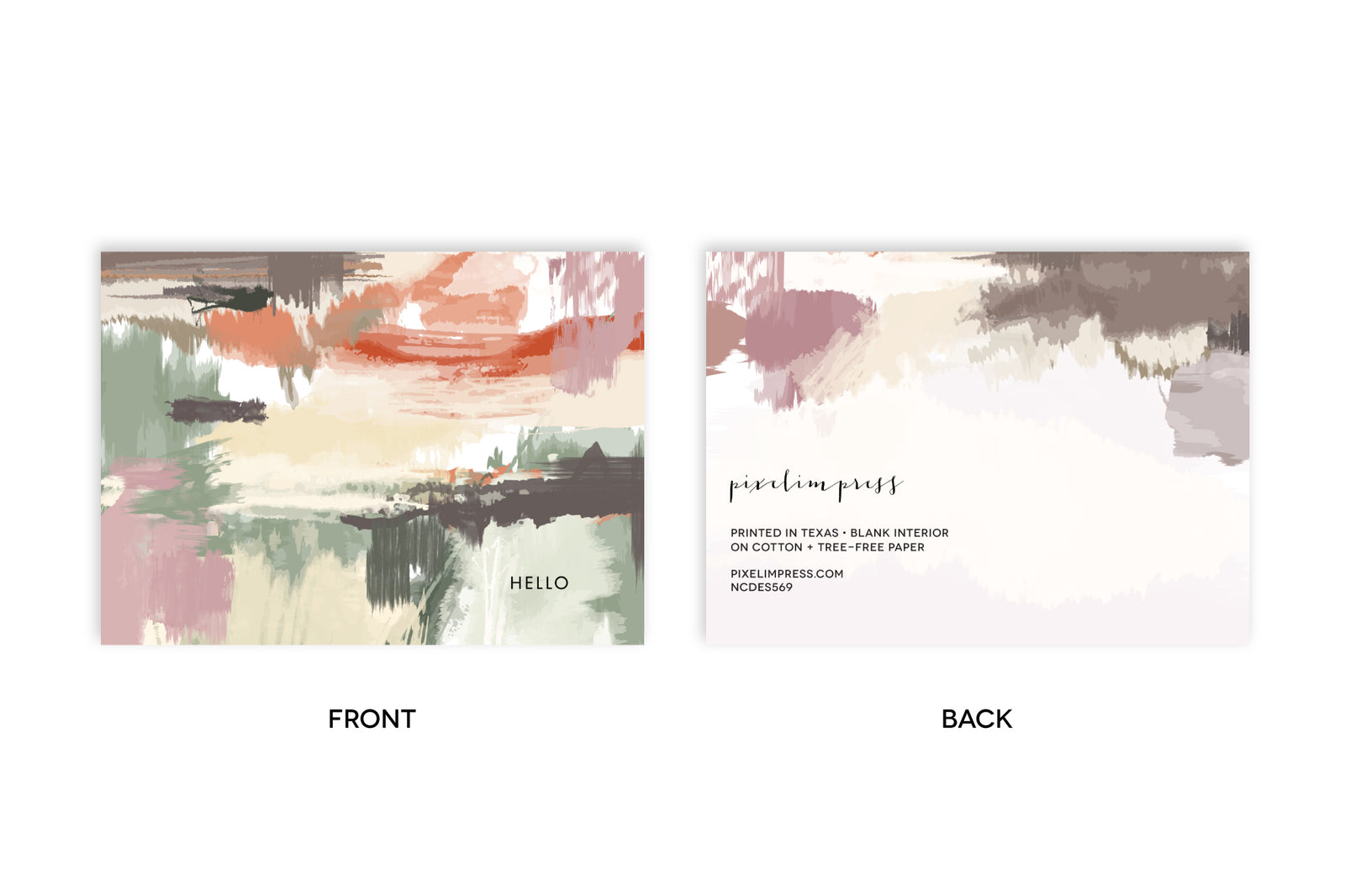 Muted Desert IV HELLO Notecards