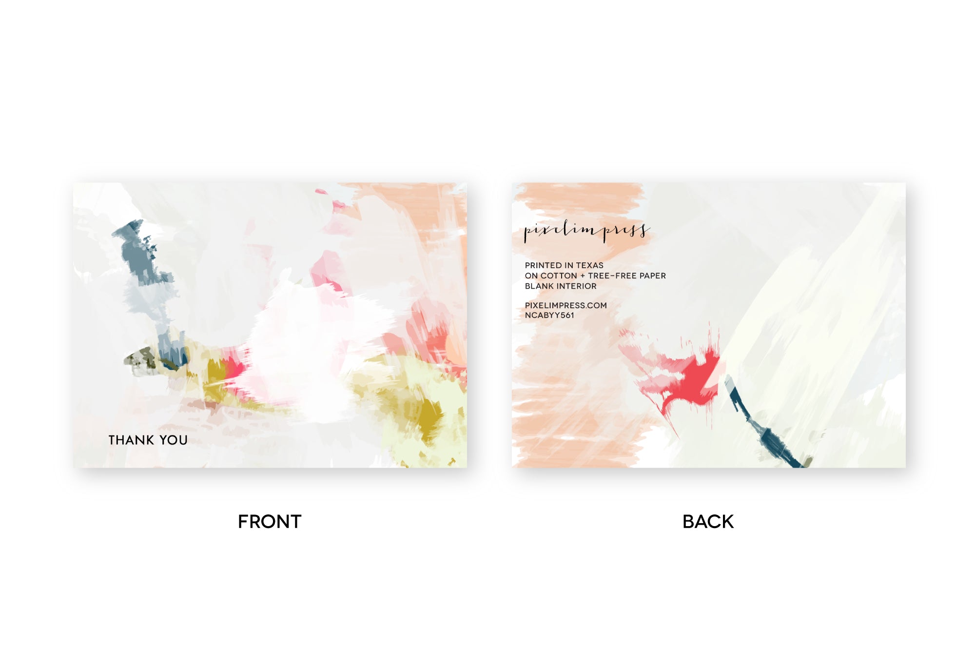 CoralWhite Abstract Notecards