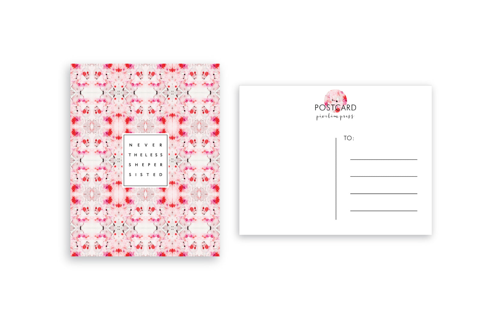 NEVERTHELESS SHE PERSISTED Peach + Salmon Tiled Marble Postcards - Pack of (10)