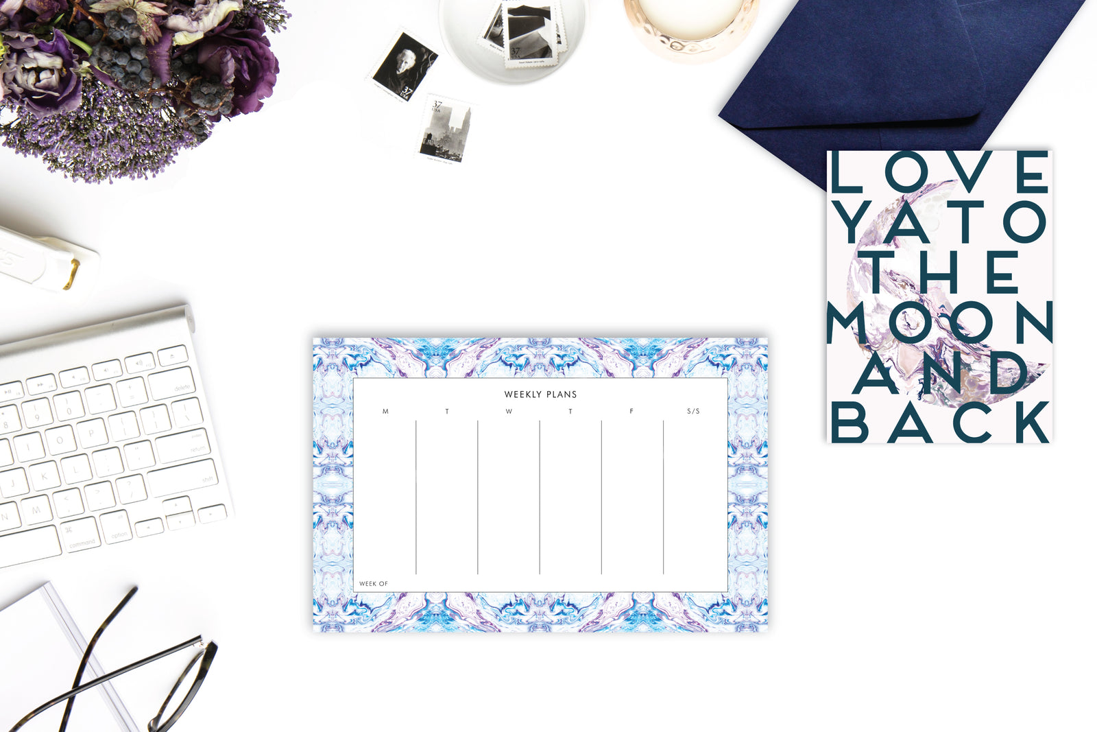 Weekly Deskpad Planner Bohemian Pattern