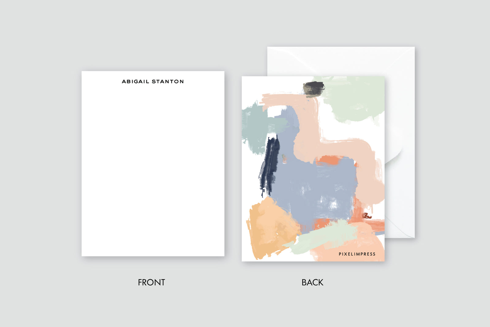 Muted Abstract Lilac|Peaches Stationery