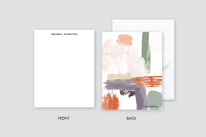 Muted Abstract Purple|Orange Stationery