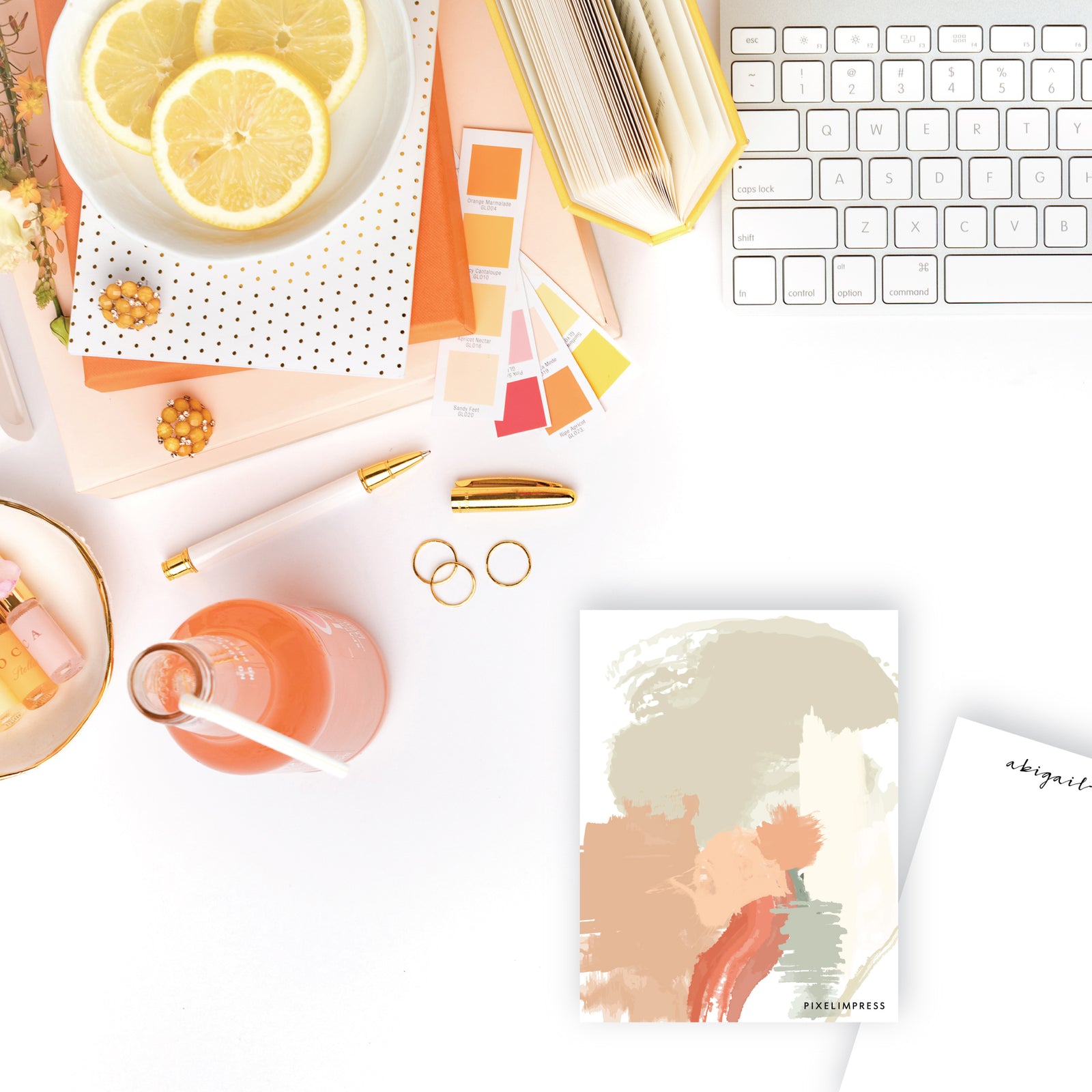 Muted Abstract Corals|Taupe Stationery