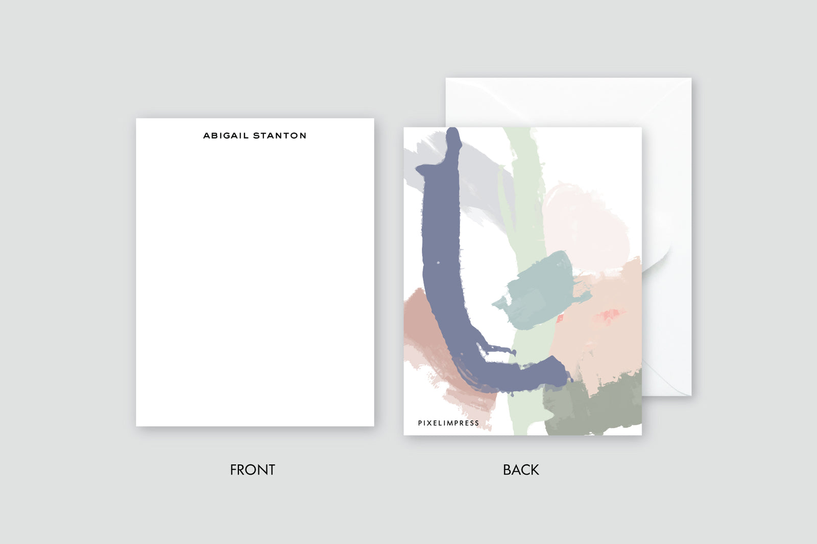 Muted Abstract Purple|Peaches Custom Stationery