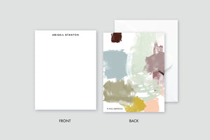 Muted Abstract Sages Custom Stationery
