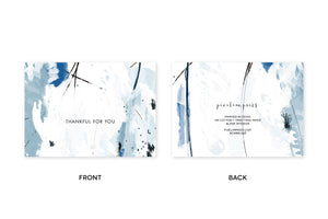 THANKFUL FOR YOU Blue Abstract Notecards