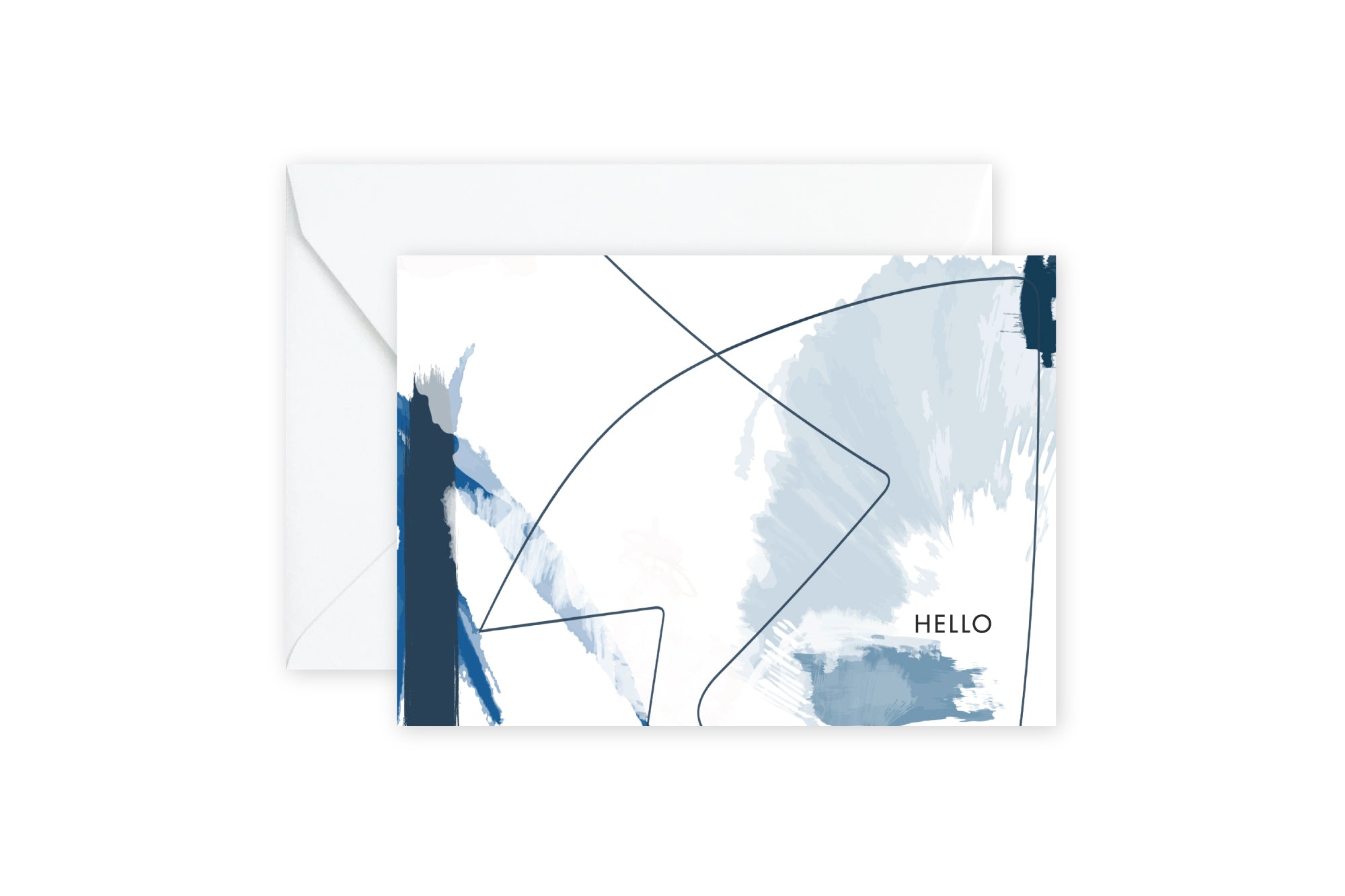HELLO Blue Abstract Notecards
