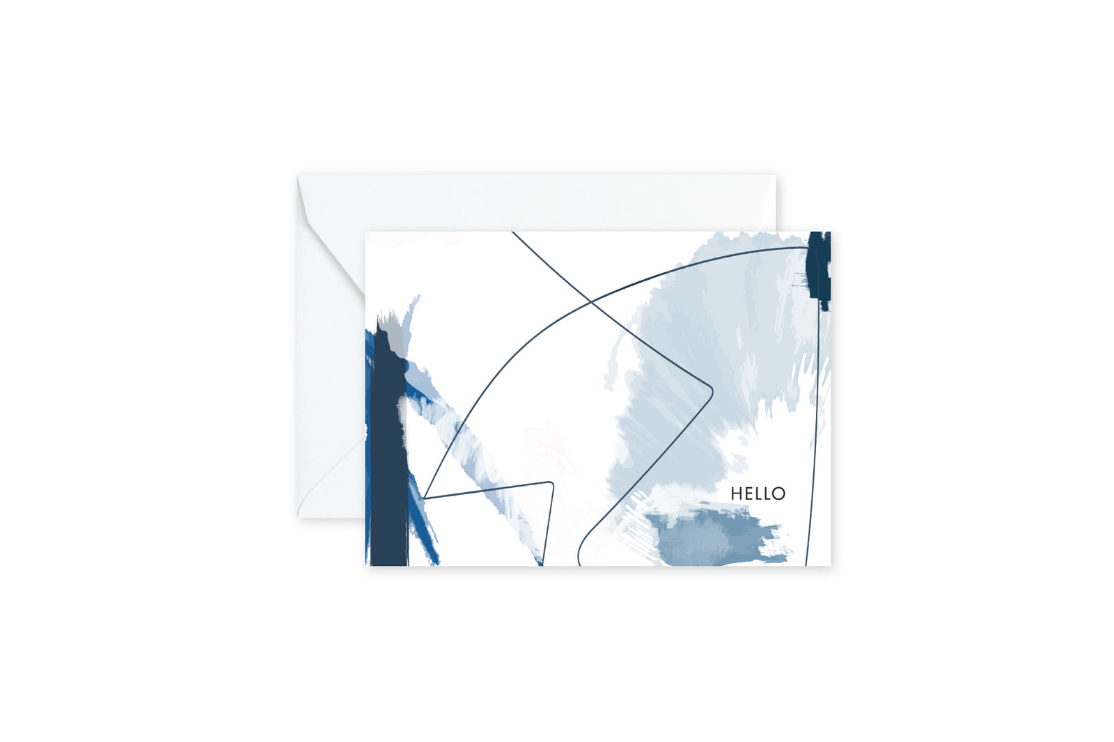 HELLO Blue Abstract Notecards