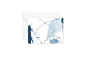 HELLO Blue Abstract Notecards