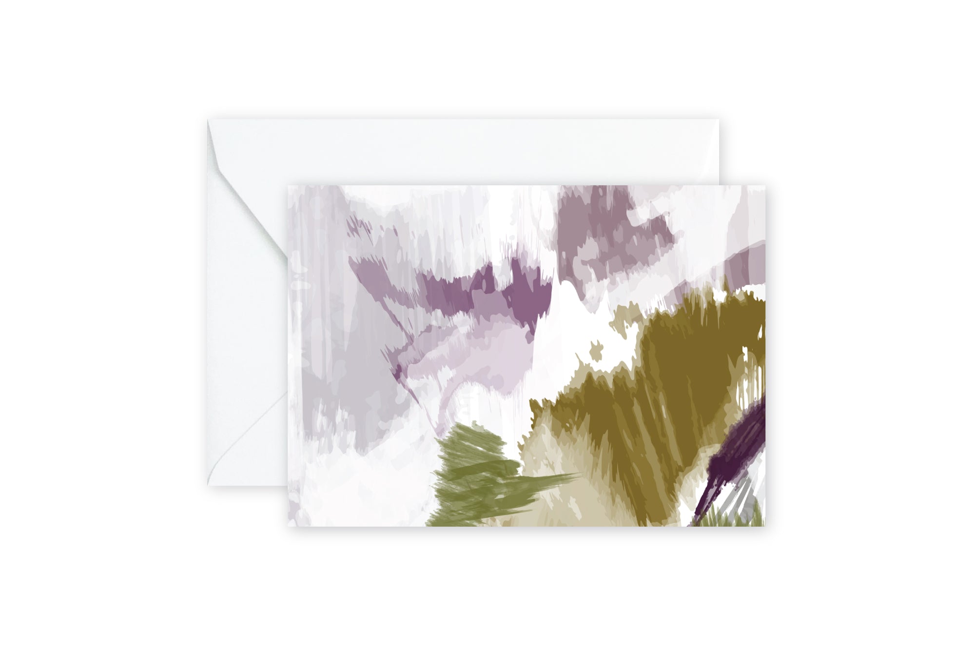 Plum Gold Abstract Notecards