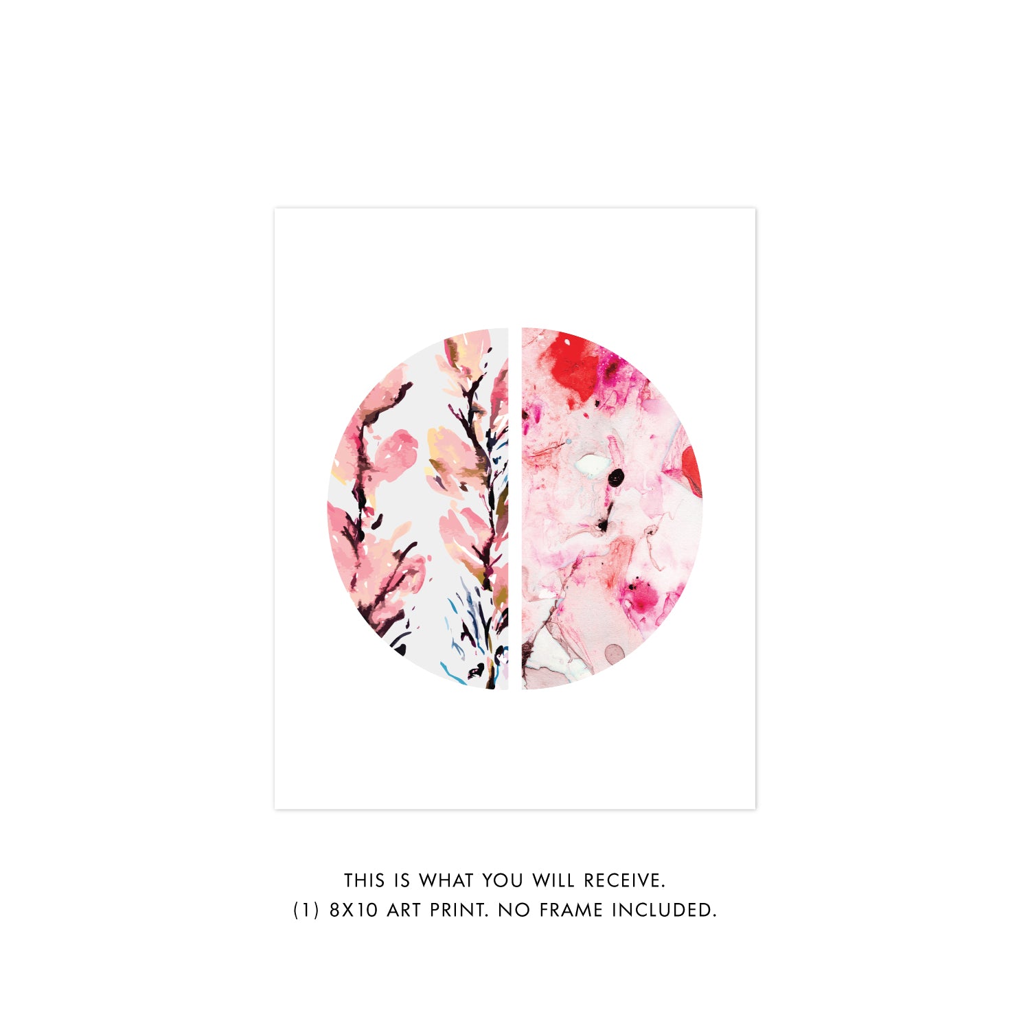 Art Print Peach Floral + Marble ~ 8x10