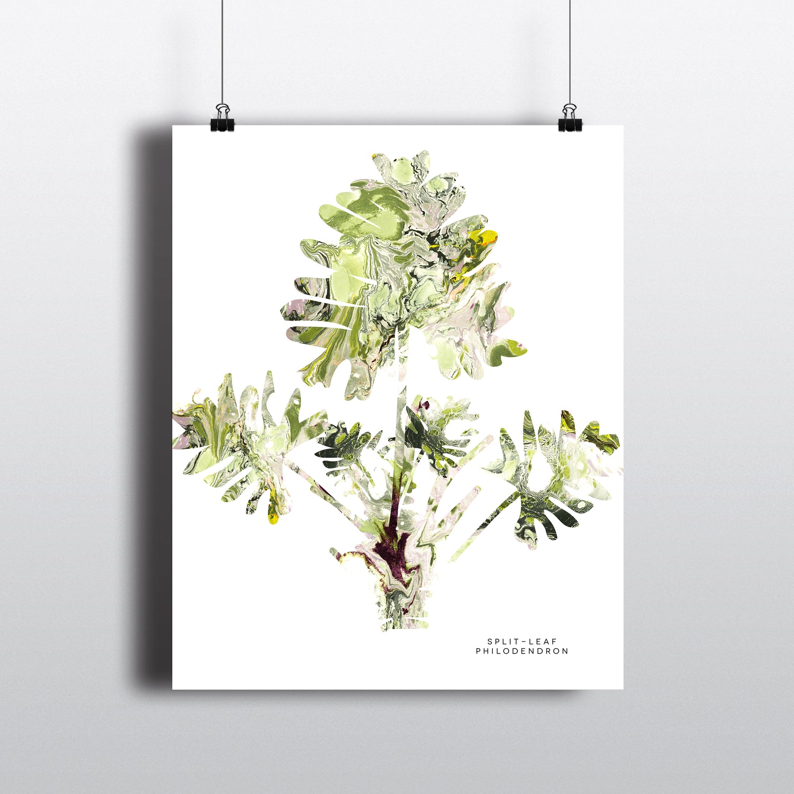 SPLIT LEAF PHILODENDRON Art Print 8x10