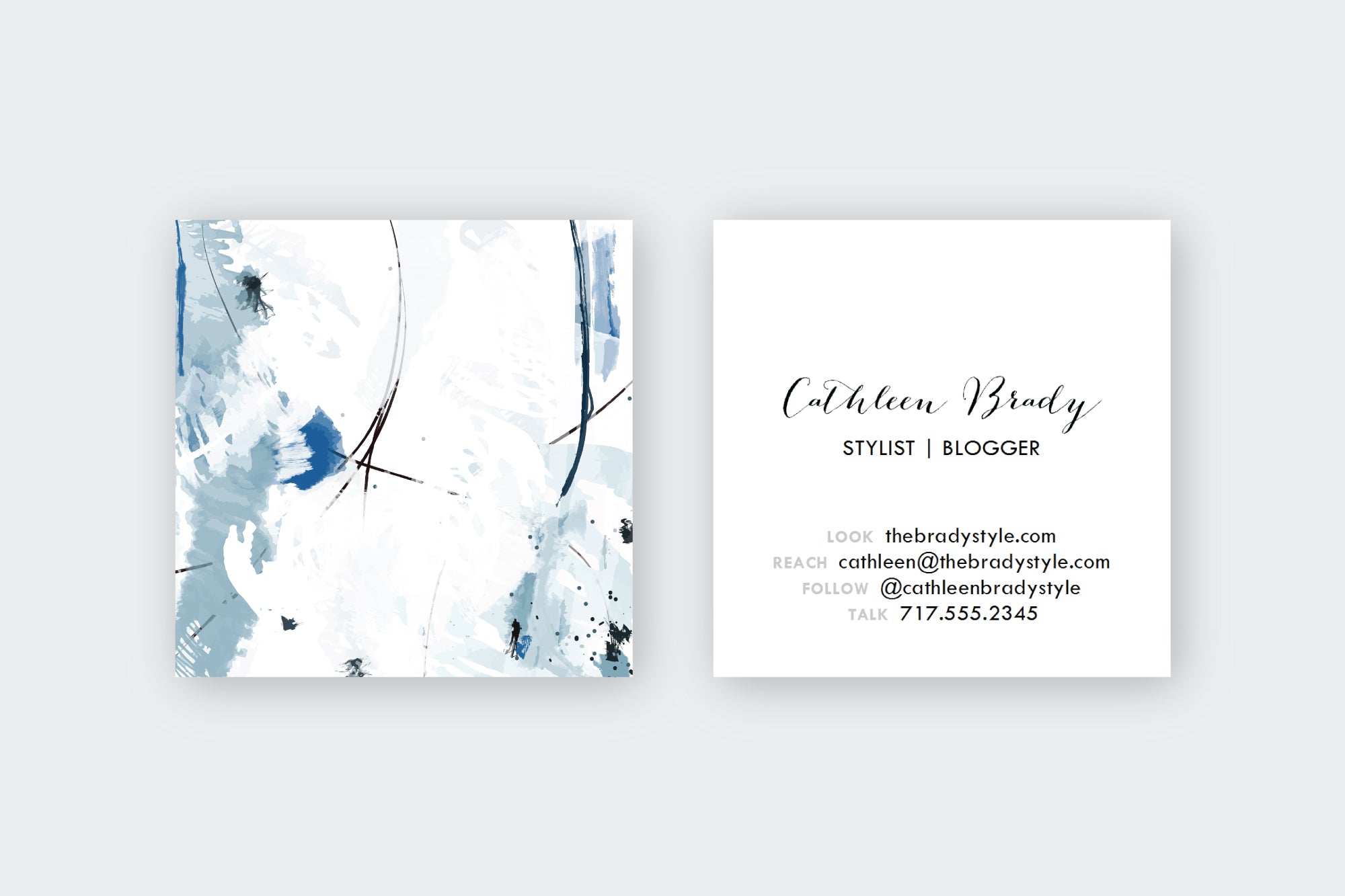 Shades of Blue Abstract Calling Cards
