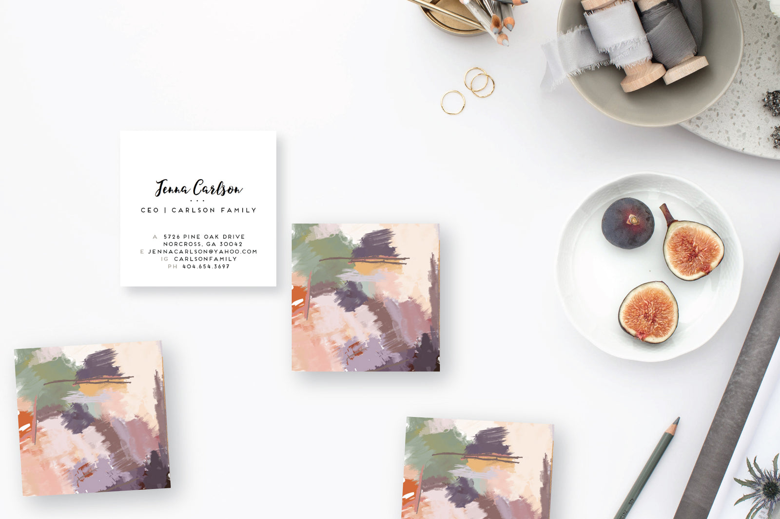 Muted Desert III Abstract Calling Cards