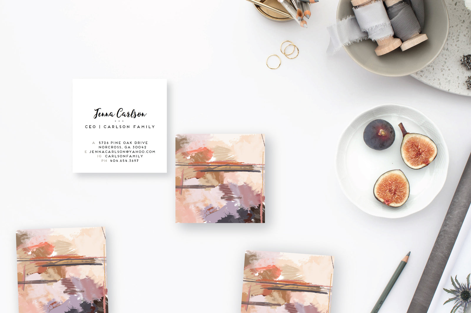 Muted Desert II Abstract Calling Cards