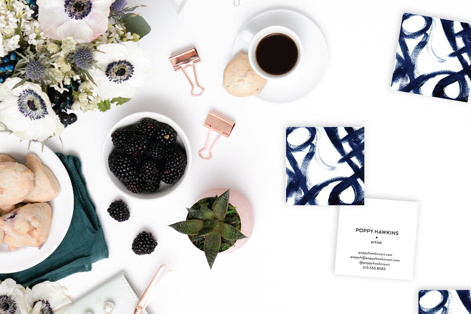 Navy Graffiti Artwork Calling Cards