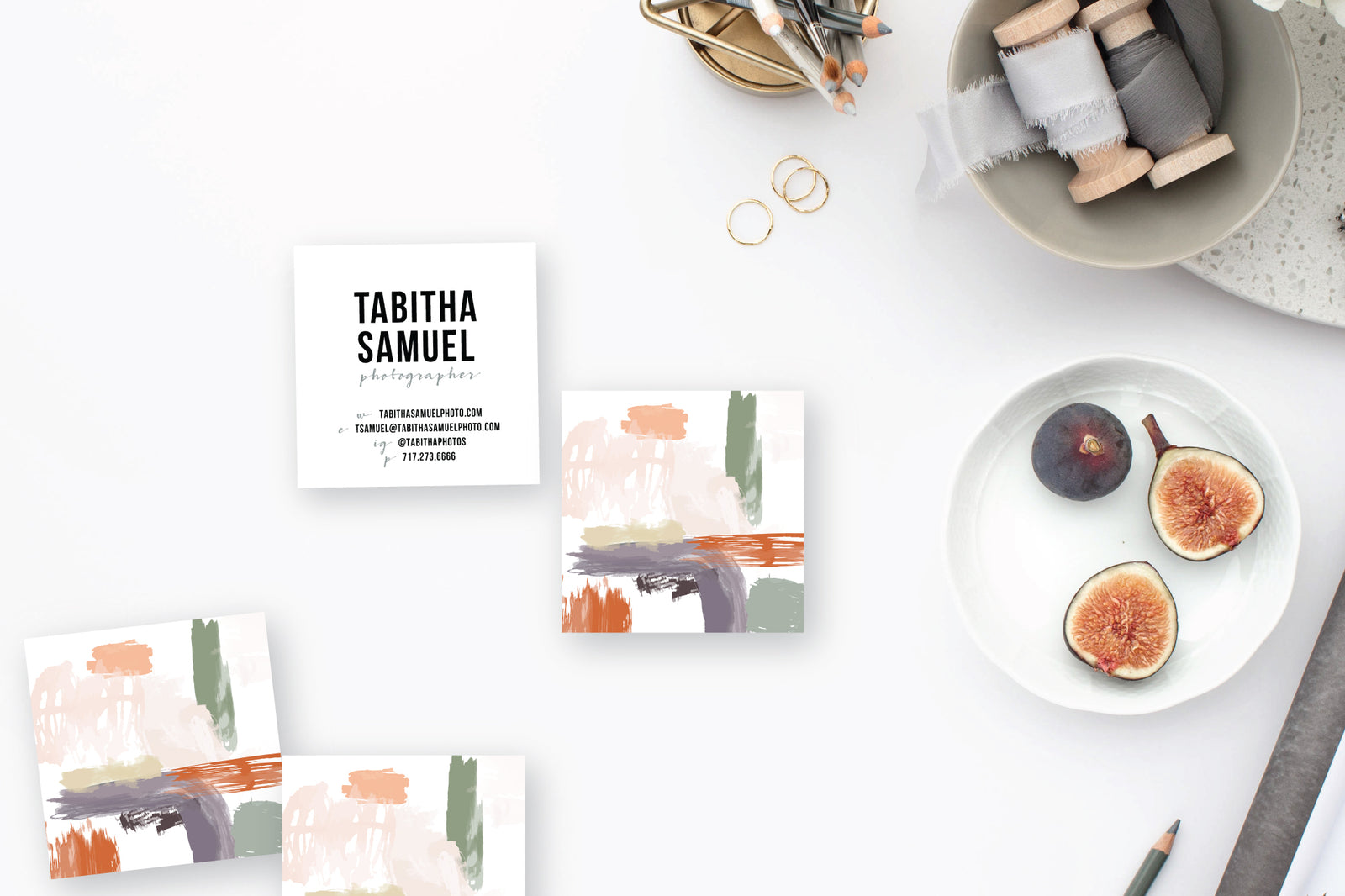 Muted Abstract Purple/Orange Calling Cards