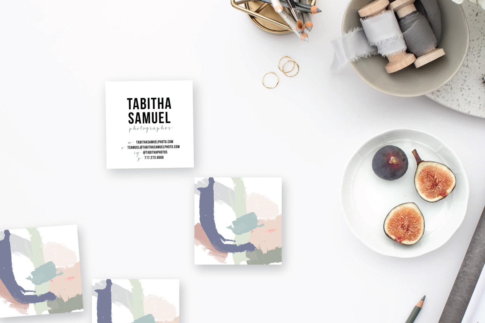 Muted Abstract Purples/Pinks Calling Cards