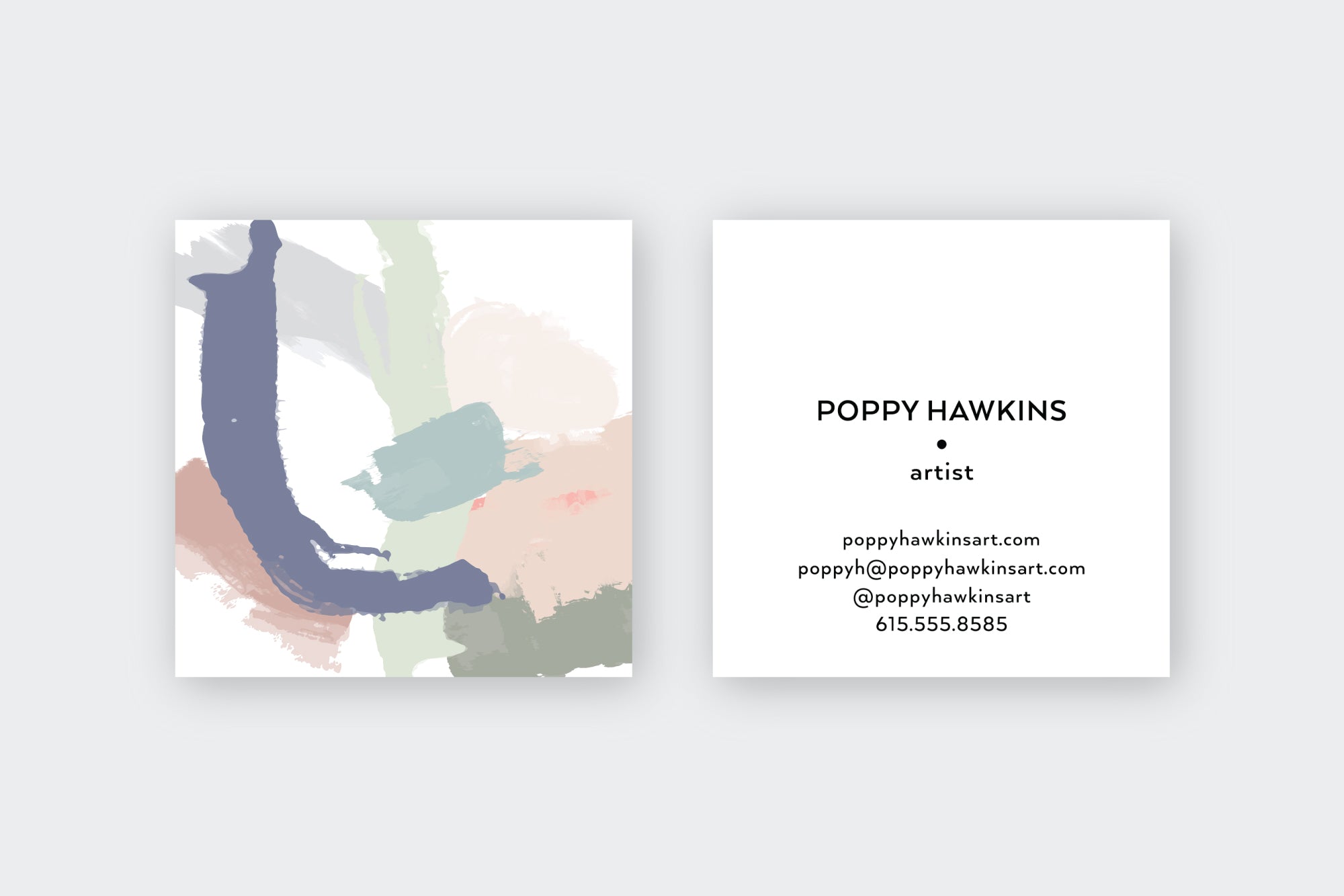 Muted Abstract Purples/Pinks Calling Cards