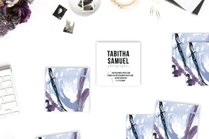 Abstract #15 Calling Cards | Blogger Cards | Periwinkle Plum Indigo Lifestyle
