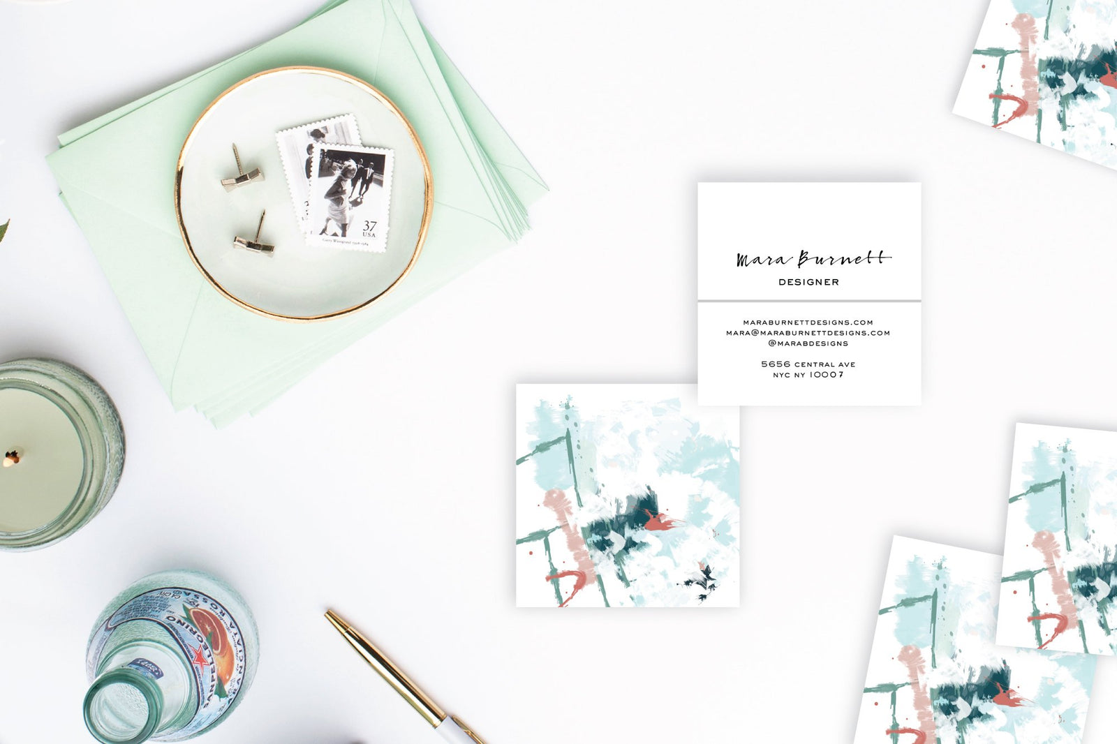 Pastel #3 Abstract Calling Cards