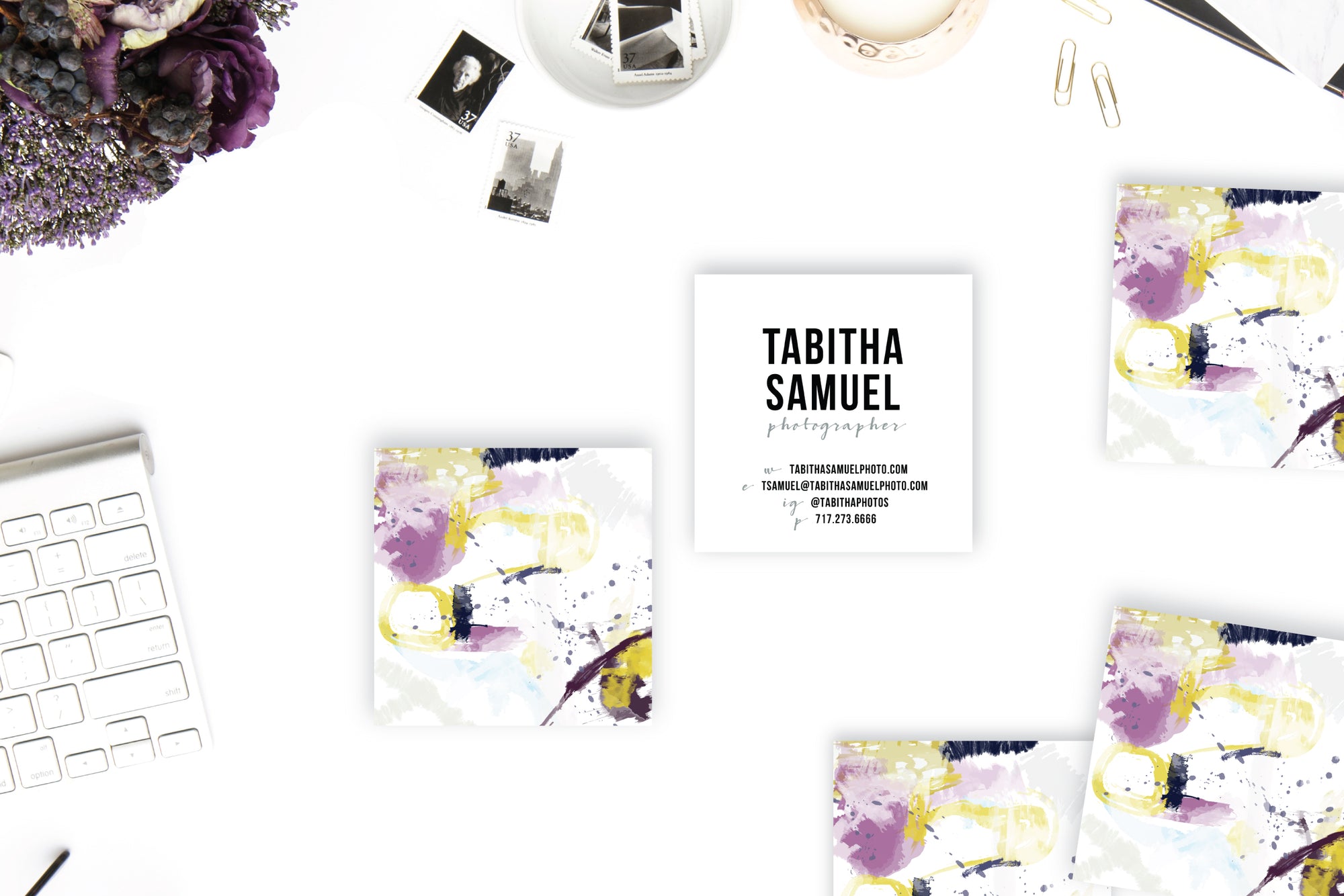 Abstract #30 Calling Cards | Blogger Cards | Square Business Cards Plum Gold lifestyle