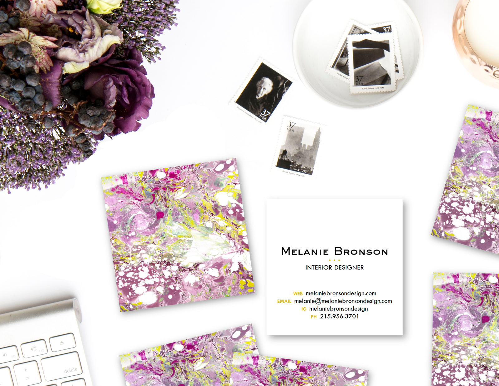 Purple Marble Calling Cards | Blogger Cards | Business Cards by pixelimpress