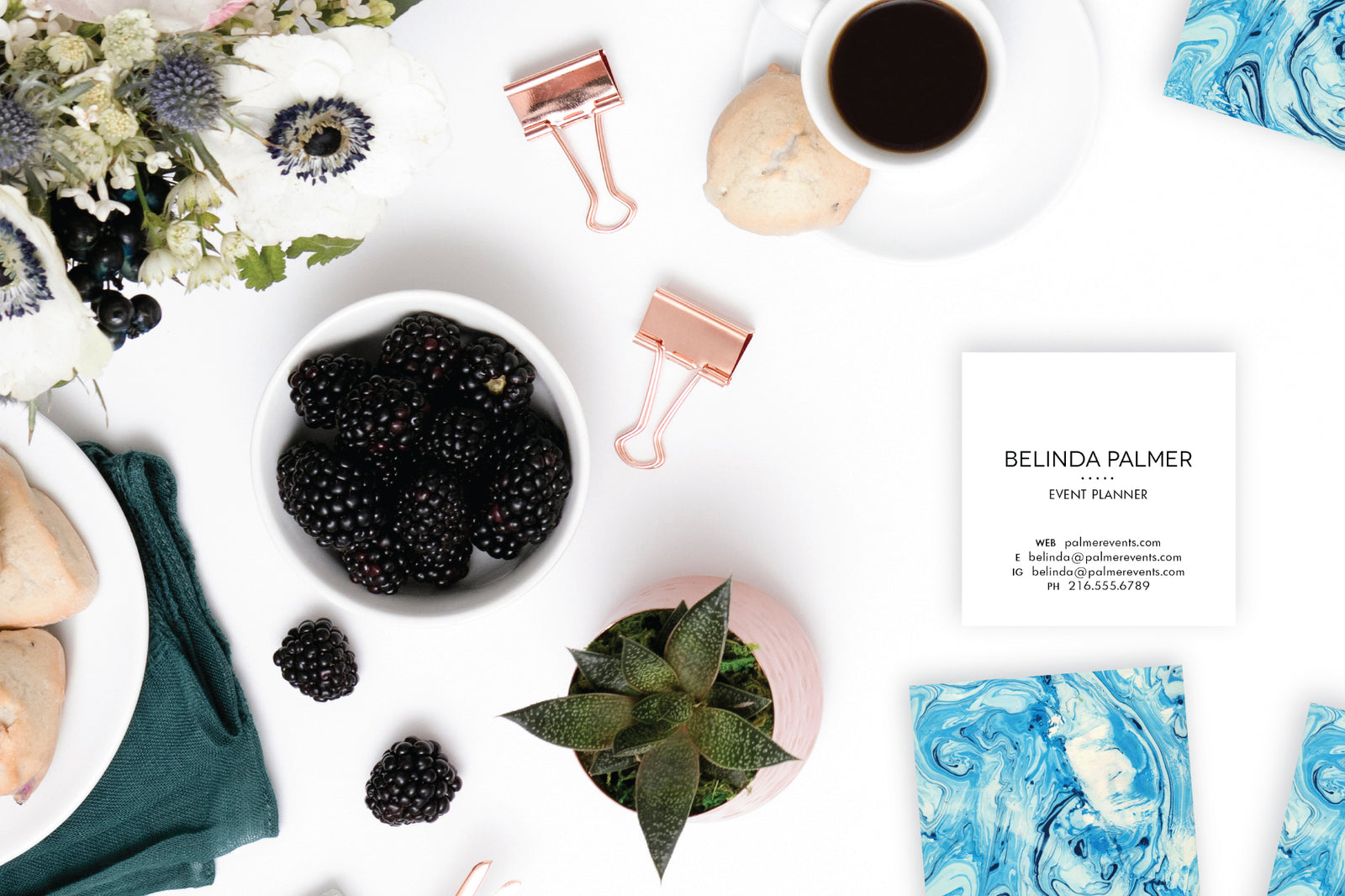 Aqua Marble Calling Cards