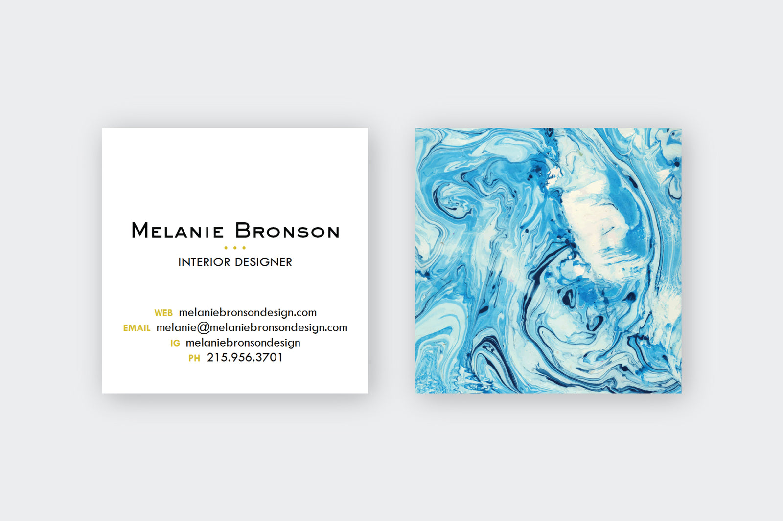Aqua Marble Calling Cards