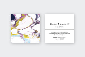 Bold Marble Aubergine Calling Cards