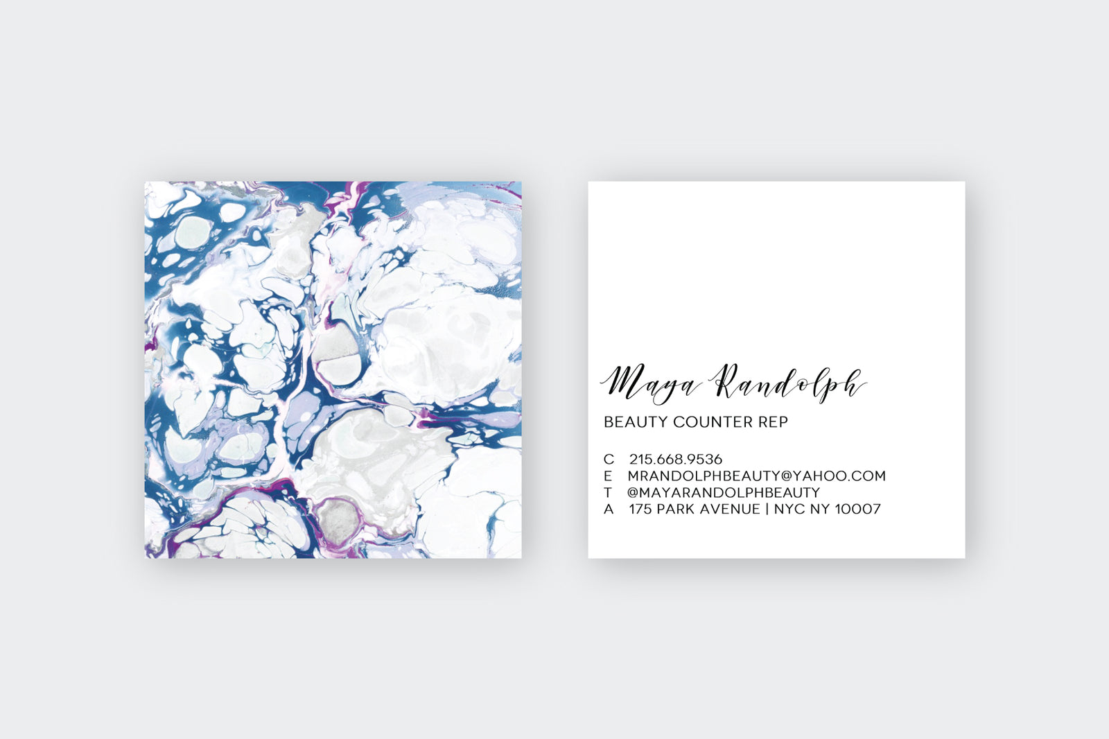 Cerulean|Indigo|Beet Marble Calling Cards