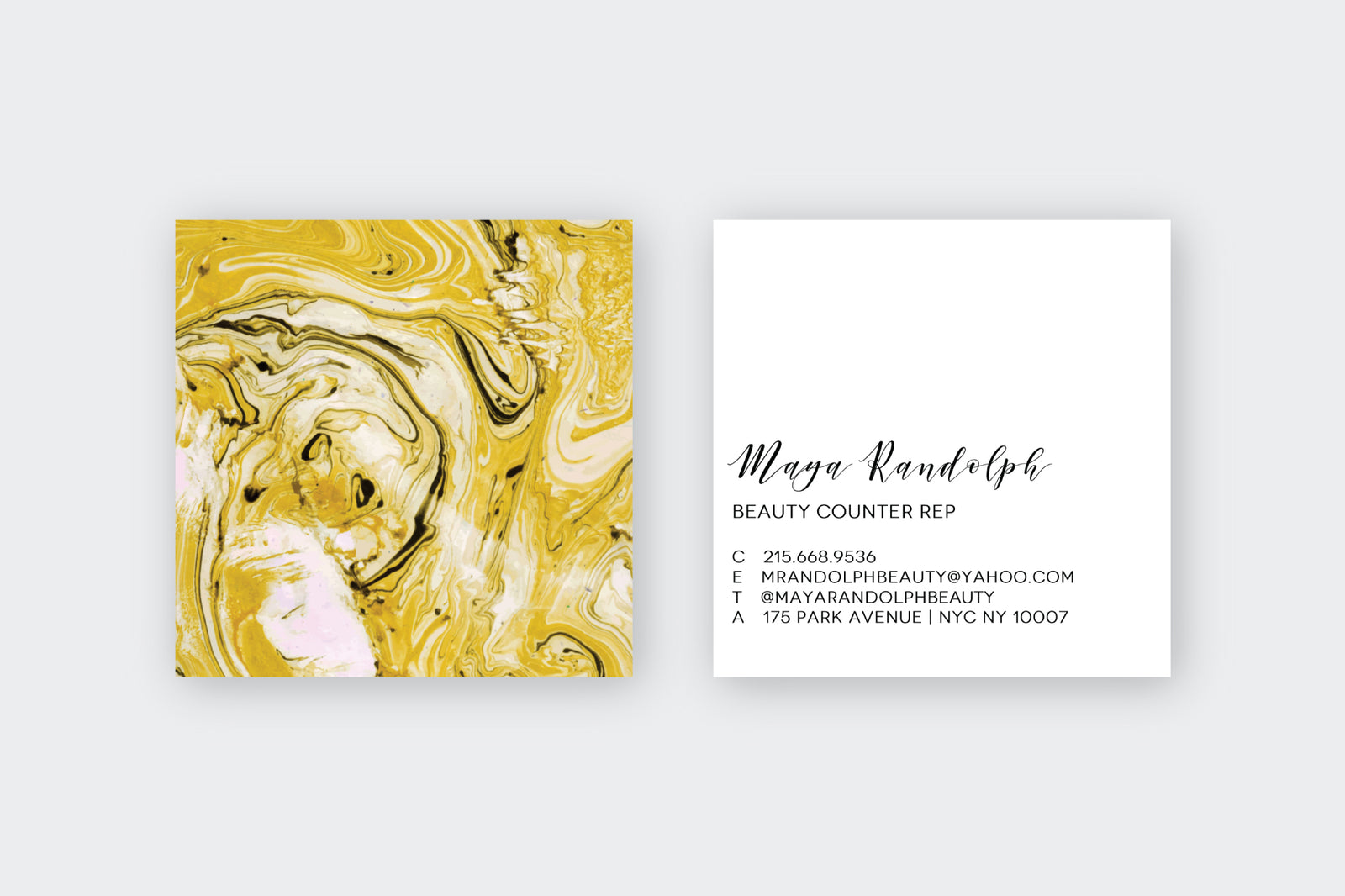 Gold|Blush Marble Calling Cards
