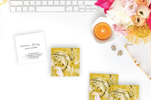 Gold|Blush Marble Calling Cards