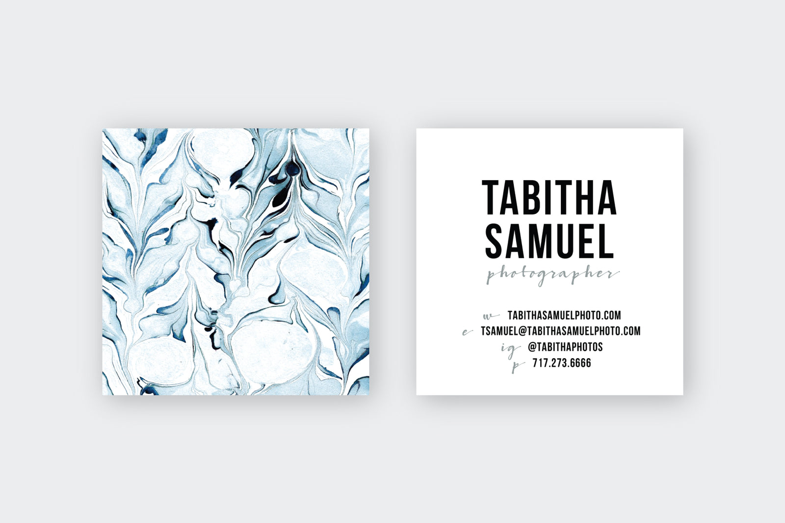 Indigo Marble Calling Cards