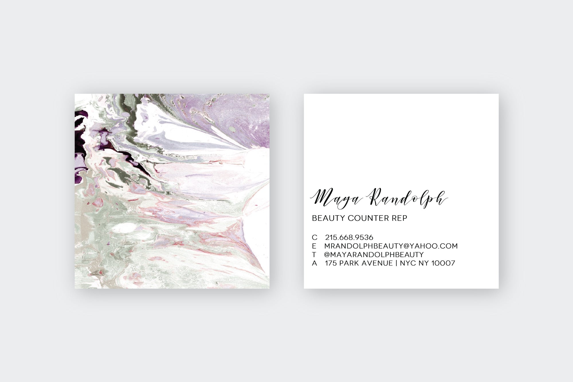 WILD Grey|Green|Aubergine Marble Calling Cards