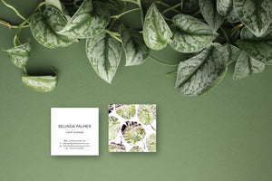 Monstera Leaf Marble Calling Cards