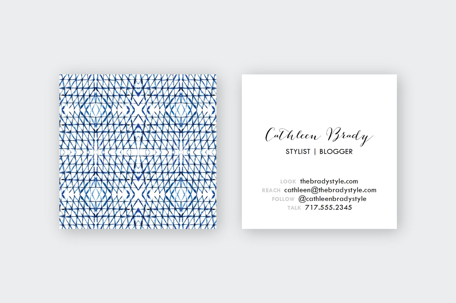 Shibori Diamond Pattern Calling Cards