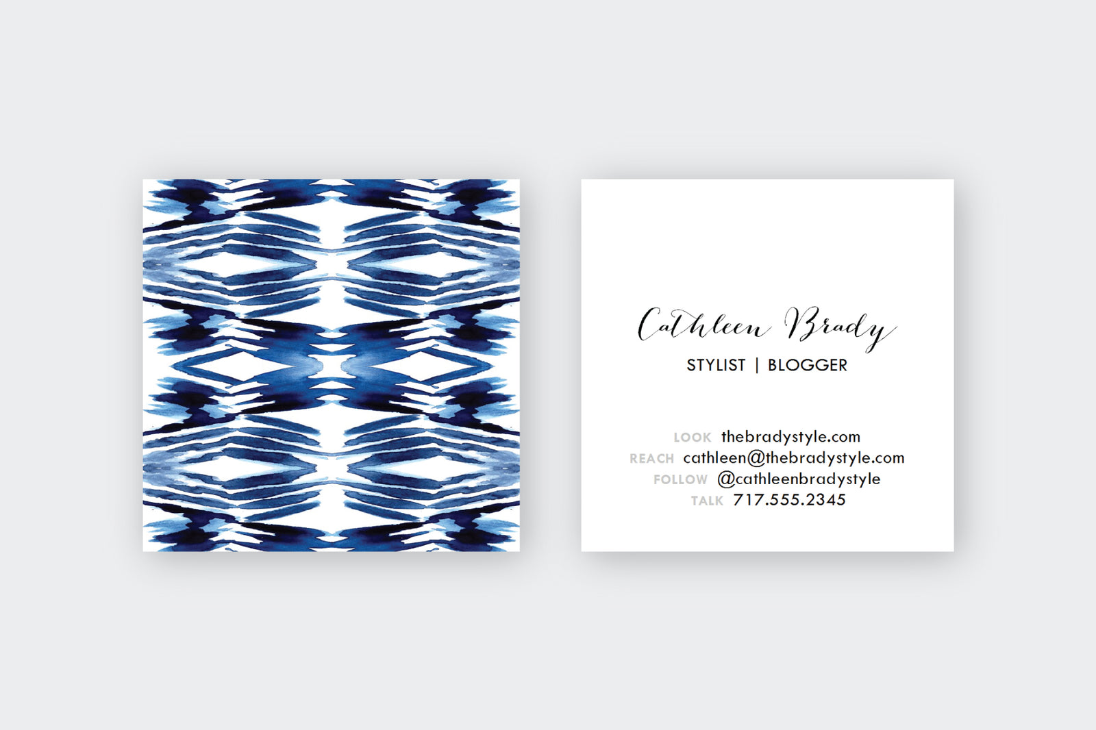 Shibori Herringbone Pattern Calling Cards