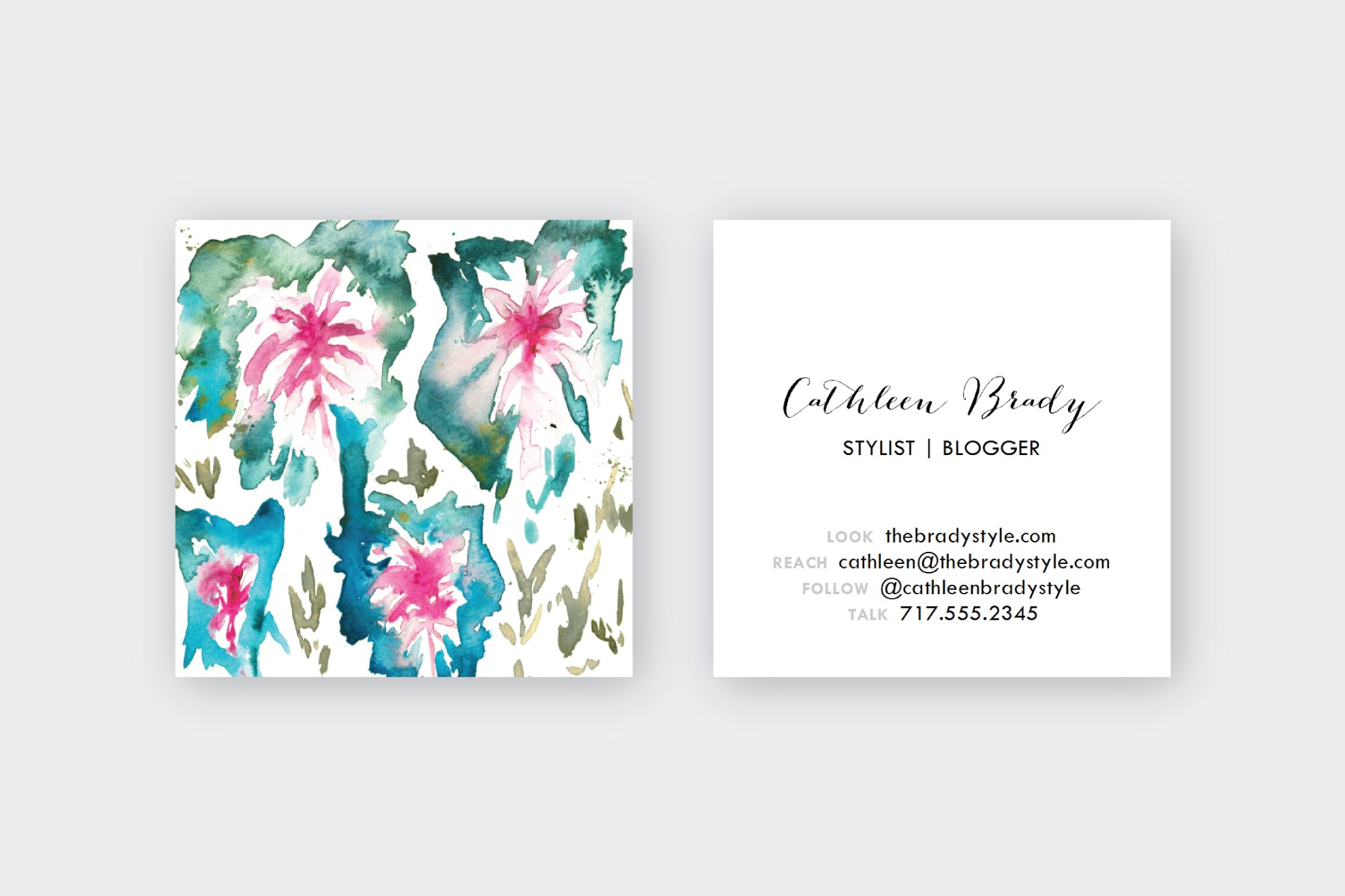 Watercolor Caladium Foliage Calling Cards