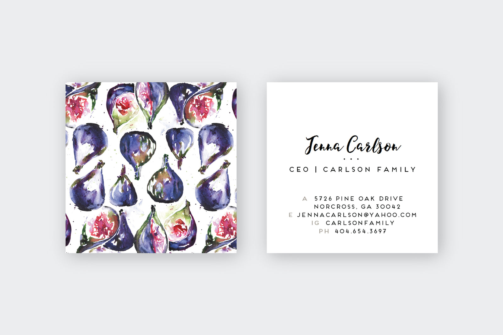 Watercolor Fig Calling Cards