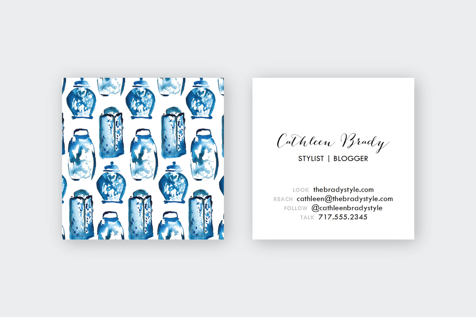 Watercolor Ginger Jar Calling Cards