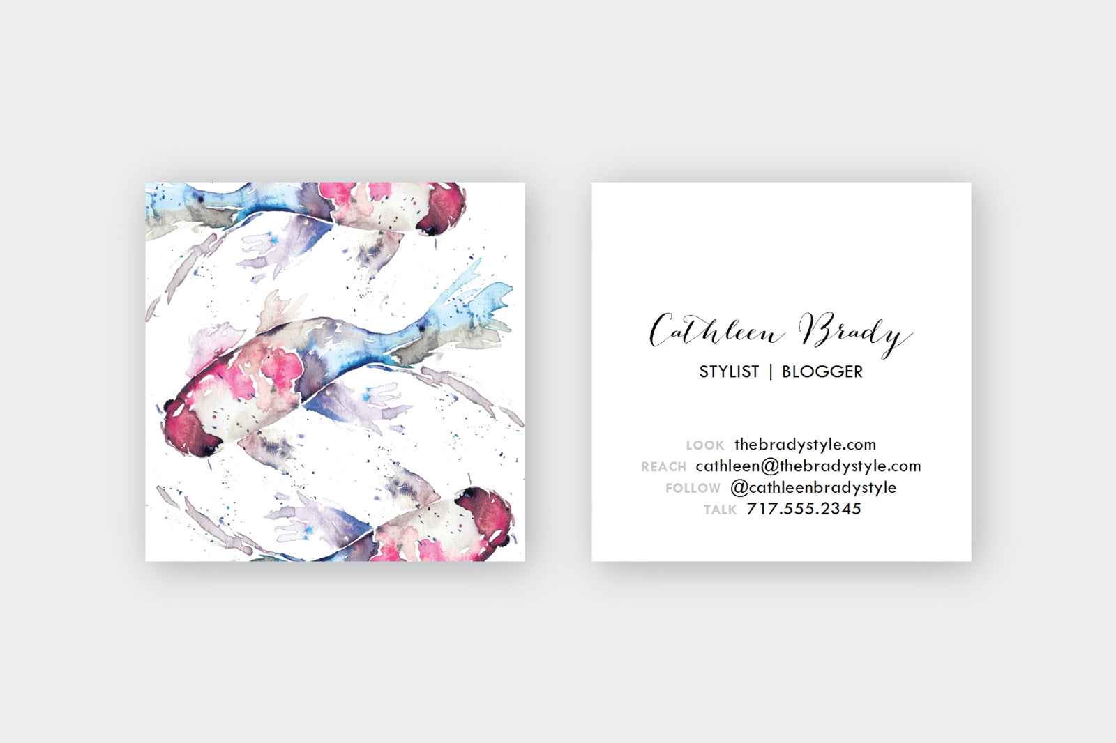 Watercolor Koi Fish Calling Cards