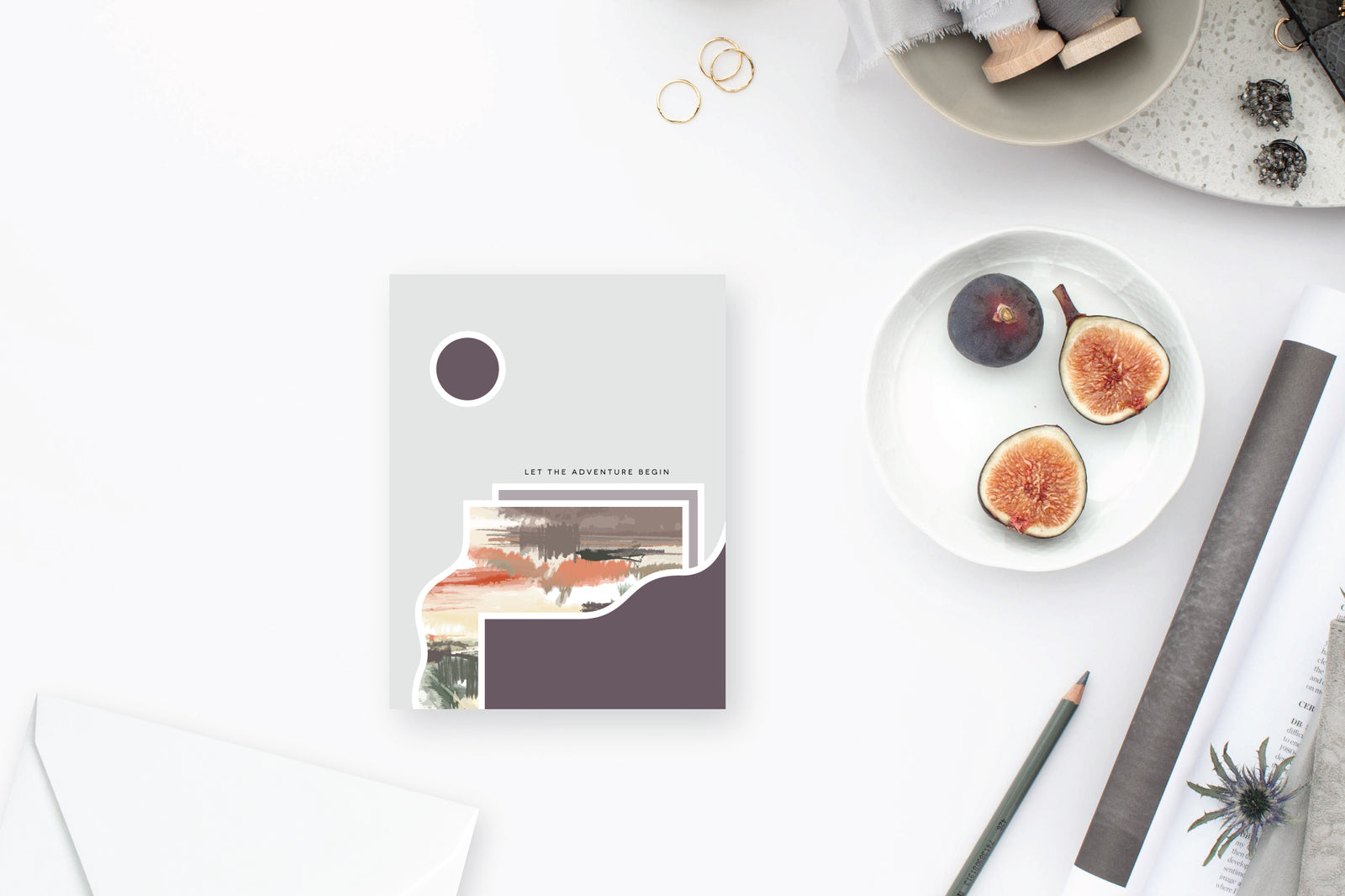 LET THE ADVENTURE BEGIN Desert Mod Greeting Card