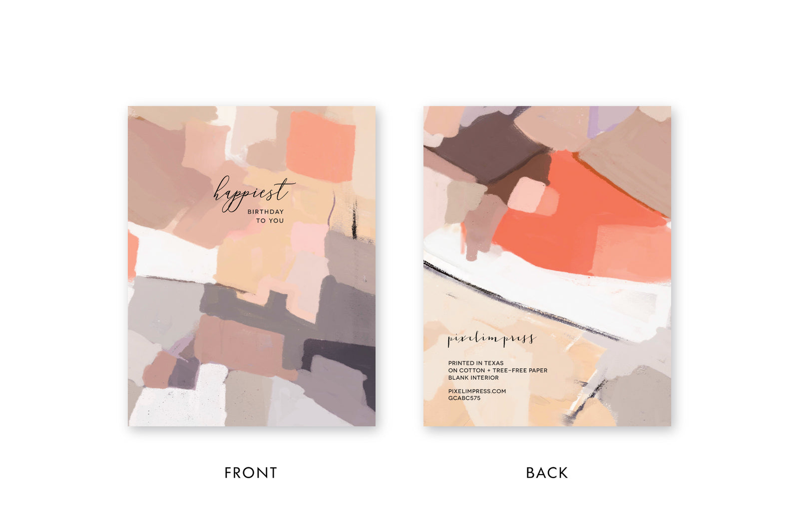 HAPPIEST BIRTHDAY Abstract GREETING CARD