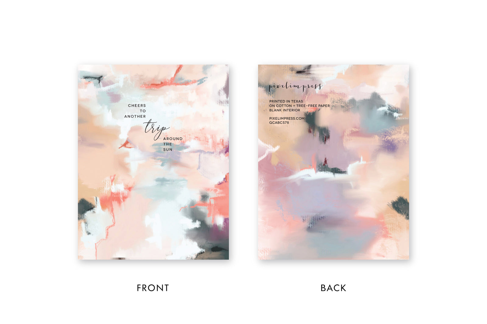 TRIP AROUND THE SUN Abstract GREETING CARD