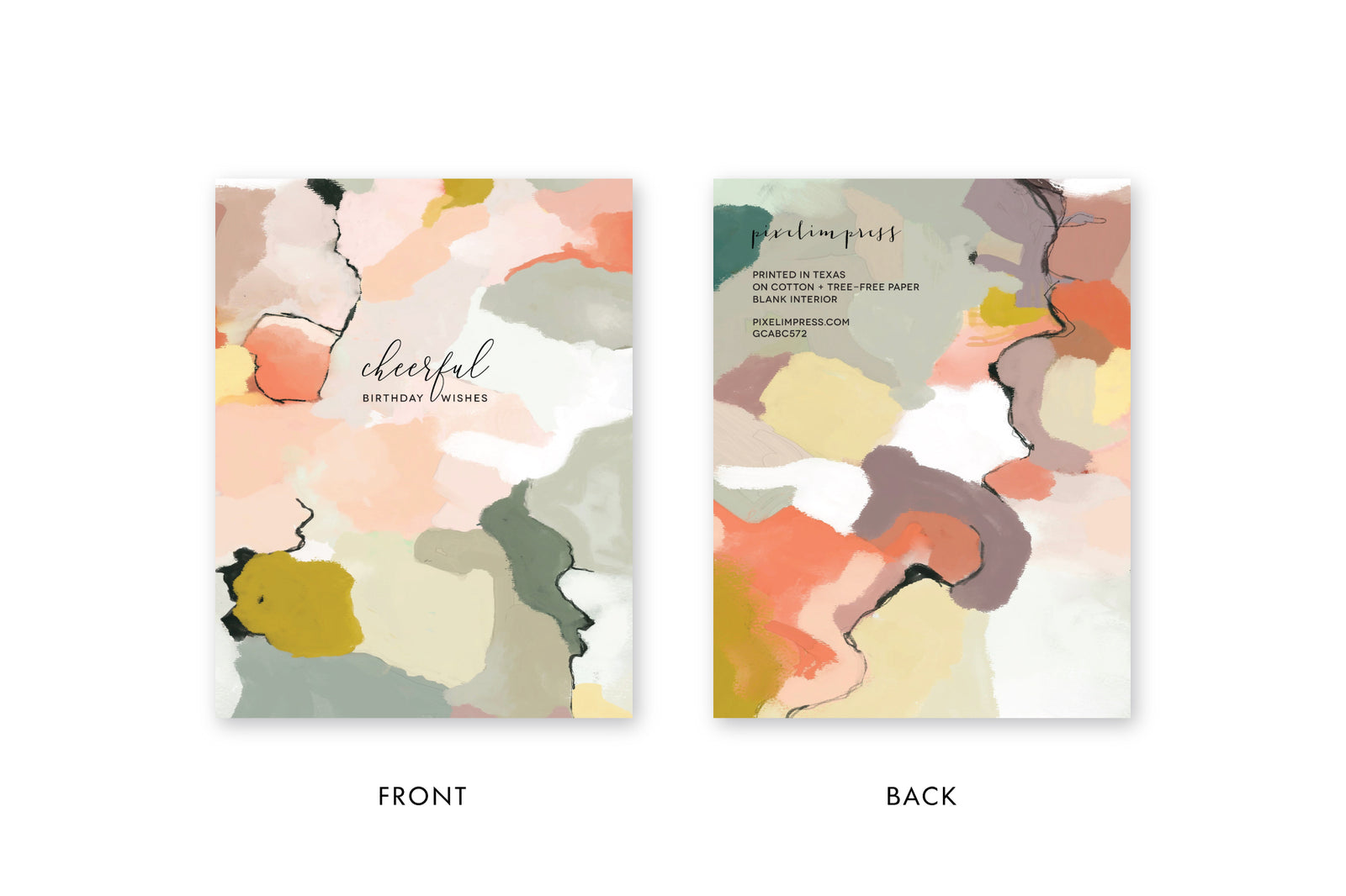 Cheerful Birthday Wishes Greeting card with colorful abstract design